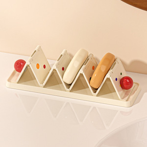 Imega Foldable Soap Dish Rectangular Plastic Self Drain Deck Mount Soap Holder for Bathroom Washbasin Storage Rack - Product Image 1