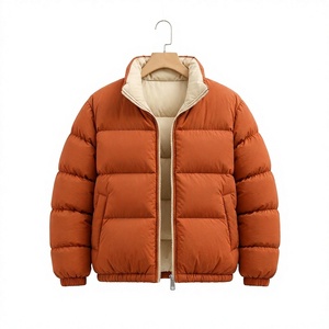 Men's Reversible Puffer Jacket Winter <b>Coat</b> <b>Stand</b> Collar Zip Up Outdoor Streetwear Custom Private Label OEM ODM - Product Image 1