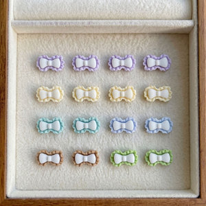 <span class=keywords><strong>Macaron</strong></span> Double Couleur Nœud Mignon Bijoux d'Ongles en Résine Stéréo Décoration pour Ongles et Épingles à Cheveux Vente en Gros - Product Image 5