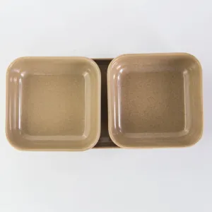 Japanese style Environmental green product rice husk eco square fiber dinner plate set