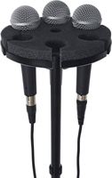 Support de microphone portable professionnel OEM, support de micro en métal pour 6 micros, mini-clip de fixation avec bonnette anti-vent en mousse