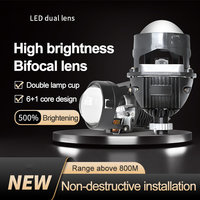 Xenplus Factory Wholesale Super Bright 50w 6500K 2.5 Inch Car High Beam Bi Led Projector Lens With Led Laser Light Accessories