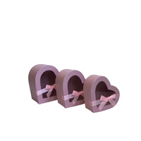 Boîte à fleurs en PVC transparente personnalisable en forme de cœur, boîte cadeau en forme de cœur de pêche, ensemble de trois pièces, savon parfumé éternel composite