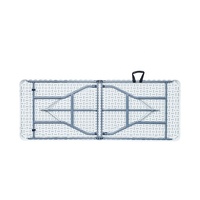 Table pliante longue pour événements en plein air de 5 pieds, en plastique HDPE, portable, rectangulaire, blanche, moderne
