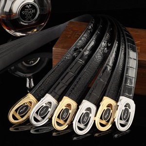 Cinturón Formal de Lujo para Hombre, de Piel de Cocodrilo, con Hebilla de Acero de Cierre Automático, Duradero, Múltiples Opciones de Hebilla - Product Image 3