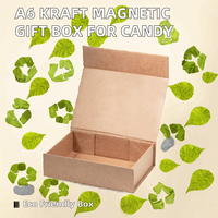 Boîtes d'emballage magnétiques en carton kraft peu profondes, vernies, recyclables, pour cadeaux et bonbons
