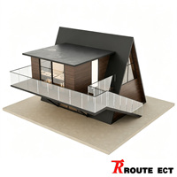 Maison préfabriquée de luxe en forme de A |   Villa en acier moderne pour complexe hôtelier, hôtel, glamping, ou usage bureautique.