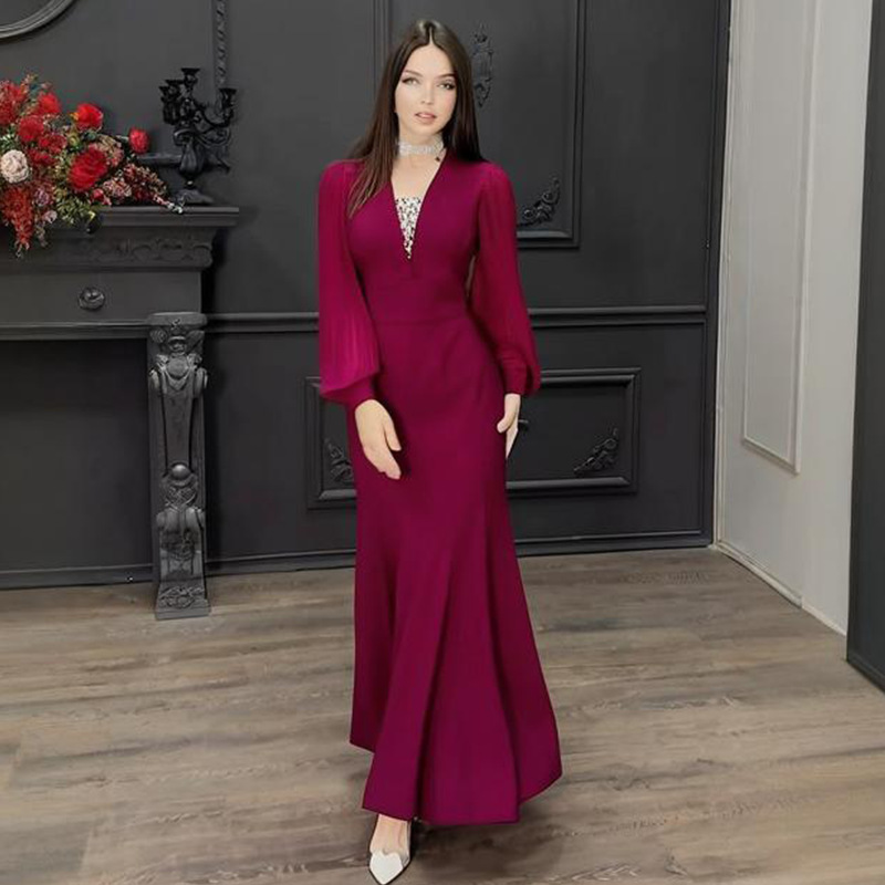 Elegant Muslim Maxi Dress with Long Sleeves V-Neck and Fitted Design Customizable Brand Abaya Style Modest Gown| Alibaba.com Elegant Muslim Maxi Dress with Long Sleeves V-Neck and Fitted Design Customizable Brand Abaya Style Modest Gown| Alibaba.com