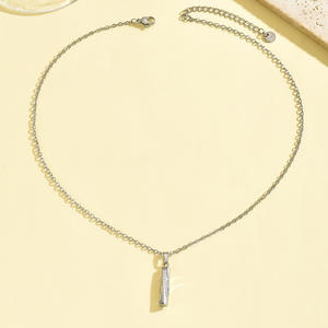 สร้อยคอจี้บาร์เกลียวสแตนเลสทำด้วยมือเครื่องประดับอัญมณีสำหรับเป็นของขวัญ - Product Image 5