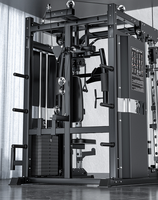 Équipement de musculation à domicile très demandé : Machine Smith pour Squats et Crossover de Câbles pour l'entraînement sportif et la musculation, avec support de câbles intégré