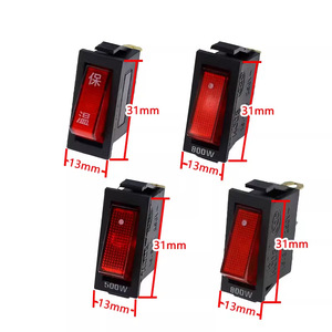 Interrupteur à bascule Yuanyi pour marmite électrique 31x13mm avec voyant lumineux 500W 800W pour cuisinière électrique - Product Image 1