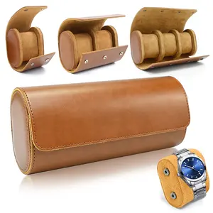 Wholesale 1/2/3 Slot Wrist Travel Watch Case Caja Para Reloj Portable Luxury Pu Leather Watch Roll Holder Storage Watch Box