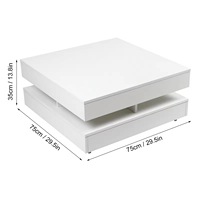 Meubles de salon Docarelife Table centrale de peinture moderne à haute brillance Table basse à lumière LED RVB à changement de couleur carrée blanche