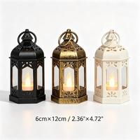 Lanterne suspendue LED hexagonale rétro en gros, fonctionnant sur piles, pour Noël, Ramadan, Aïd al-Fitr, décorations de maison pour les fêtes musulmanes