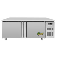 Réfrigérateur de Comptoir Commercial à 2 Portes en Acier Inoxydable avec Contrôle Numérique de la Température pour Utilisation en Cuisine de Restaurant