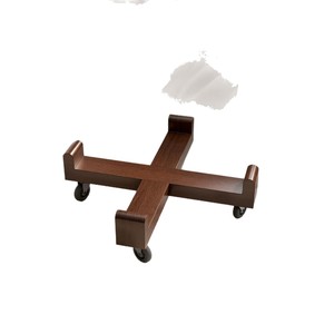 Étagère de rangement en bois en forme de croix avec roulettes pour empiler tabourets et pantoufles, type sur pied - Product Image 4