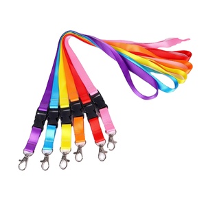 Hot Selling Eco-friendly Solid Color Customizable Logo Letterpress Printed Polyester Detachable Hook Lanyard ID Card Holder