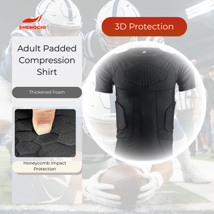 Chemise de protection intégrée avec rembourrage en EVA haute densité absorbant les chocs, vêtement de protection corporelle pour la compétition de football, sécurité sportive - Product Image 3