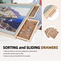 Table de puzzle inclinable et rotative 2-en-1 2025, cadeau pour adultes, table de puzzle en bois, table de puzzle portable avec 4 tiroirs