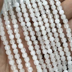 <strong>White</strong> <strong>Jade</strong> Natural <strong>Stone</strong> 4MM Lantern Shape Diamond Cutting <strong>Stone</strong> Gemstone Loose Beads for Jewelry Crafting Aprrox:380mm - Product Image 4