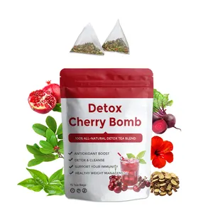 Private label Vitamin C Superfruits Detox Tea Support Healthy Weight Detox Cherry Bomb tea