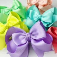 6 pouces Style personnalisé arc Alligator pince à cheveux gros-grain ruban cheveux arc accessoires pour enfants