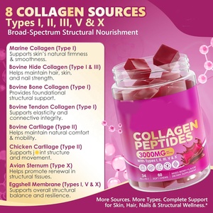 Gomitas de Colágeno Múltiple 3000mg con Biotina, Vitamina C y E, Péptidos Hidrolizados Tipo I, II, III, V, <span class=keywords><strong>X</strong></span>, Suplemento para el Bienestar de la Piel, Cabello y Uñas - Product Image 5