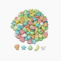 10g HACCP-gecertificeerde meerkleurige fruitpers glucose harde snoeptablet met fruitige smaak, zure ingrediënten, versierde vulling, in zakje