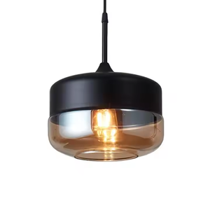 American Nordic Kitchen Island Salle à manger noir suspendu Art Glass shade Bowl Pendant Light - Product Image 6