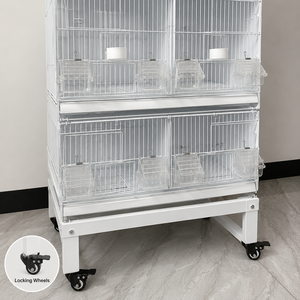 Jaula de Lujo Sencilla de Metal para Loros con Cierre de Botón y Ruedas Móviles para Cría de Múltiples Aves - Product Image 4