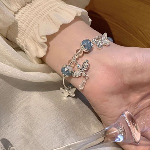 Bracelet tendance pour femmes, perles en verre, perles en pierre, bracelet coloré avec des breloques papillon en cristal bleu, bracelet pour filles, bracelet pour femmes, cadeaux - Product Image 3