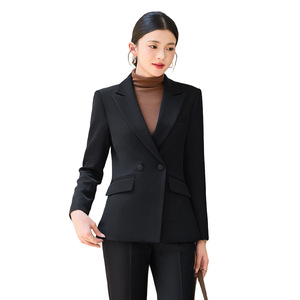 Women's Pink Suit <b>Set</b> Full Sleeve Notched Collar Spring <b>Office</b> Lady Formal Wear - Product Image 5