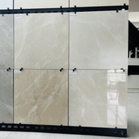 Promotion Carrelage mural et de sol en porcelaine émaillée polie effet marbre moderne 60x60cm Finition brillante/mate Utilisation intérieure Y compris le carreau réfractaire
