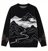 Pull en tricot à col rond à manches longues pour homme, jacquard, OEM ODM, personnalisable, vêtements d'hiver pour homme