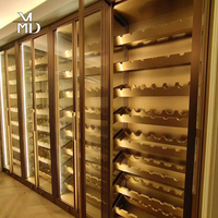 Vitrina Refrigerada Termostática Comercial para Vino, de Acero Inoxidable, para Almacenamiento de Whisky, para Uso en Hogar, Hotel, Villa, Sala de Estar