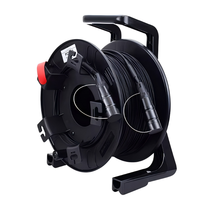 Bobine de câble à fibre optique tactique blindée rétractable portable 100M 150M pour diffusion en direct