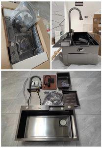 Évier de <span class=keywords><strong>cuisine</strong></span> monobloc en acier inoxydable 304 fait main avec plateau et vidange intégré – Offre Spéciale - Product Image 2