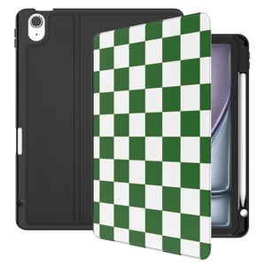 Funda de Cuero PU a Cuadros Verde y Blanco Retro para <span class=keywords><strong>iPad</strong></span> <span class=keywords><strong>Air</strong></span> 11/<span class=keywords><strong>10.9</strong></span> Pulgadas Modelos M3/M2/<span class=keywords><strong>M1</strong></span>/A14 Resistente a Golpes - Product Image 2