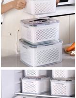 2-In-1 Kleine Plastic Pp-Fruitcontainer Koelkast Organizer Keukenkast Lekvrije Opbergdozen Verwijderbaar Vergiet