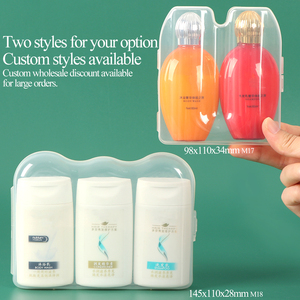 SUNHSING Wholesale Travel Bottle Storage Case <b>Clear</b> <b>Plastic</b> Cosmetic Bottles <b>Container</b> Body Wash Protective Toiletries Set Case - Product Image 2