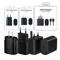 Chargeur mural USB-C PD 25W à charge super rapide, adaptateur de voyage, type C, prise UK, pour téléphones mobiles Samsung Galaxy Android