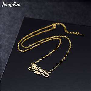 Catene a maglie in <span class=keywords><strong>argento</strong></span> placcato oro personalizzato Bling in acciaio inossidabile uomo donna collana <span class=keywords><strong>con</strong></span> <span class=keywords><strong>nome</strong></span> smerigliato ghiacciato personalizza collane in oro K18 - Product Image 3