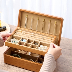 Estuche de Joyería de Madera Sólida de Alta Gama, Estilo Chino Retro de Doble Capa, Venta al por Mayor de Estuches para Joyería - Product Image 2