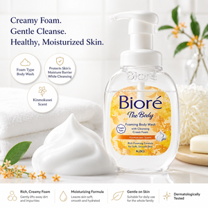 Biore Organic Japan, Espuma Limpiadora Corporal 540ml, Aroma a Osmanthus, Espuma Cremosa con Bomba Dosificadora, Hidratante para Todo Tipo de Piel - Product Image 3