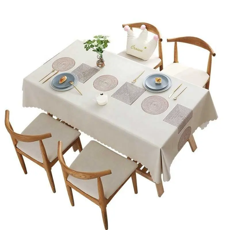 Scandinavian Style Tablecloth Waterproof Anti-scald Pvc Coffee Table Mat Rectangular Household Thickening Table Cloth