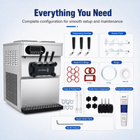 Machine à glace molle professionnelle neuve, 2 saveurs, 110V/220V, haute productivité, trémie en acier inoxydable pour les boutiques de desserts