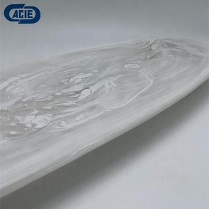 Long nuage blanc tourbillon fait à la main écologique biodégradable résine acrylique flottant plateau <span class=keywords><strong>de</strong></span> service Texture <span class=keywords><strong>de</strong></span> marbre <span class=keywords><strong>piscine</strong></span> ovale - Product Image 4