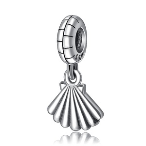 DIY S925 concha <span class=keywords><strong>de</strong></span> <span class=keywords><strong>plata</strong></span> esterlina encanto en forma <span class=keywords><strong>de</strong></span> cuentas <span class=keywords><strong>de</strong></span> Metal para la pulsera <span class=keywords><strong>de</strong></span> <span class=keywords><strong>Pandora</strong></span> - Product Image 1