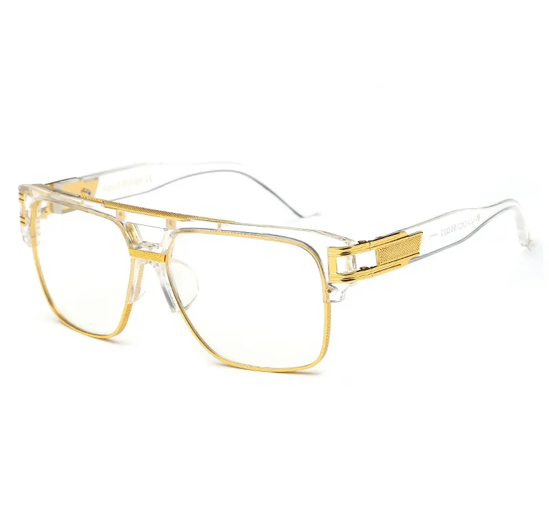 CCSPACE Gold Metal Transparent Glasses Frame Classic Retro Square Brand Designer Men Women EyeGlasses Fashion Eyewear SU108