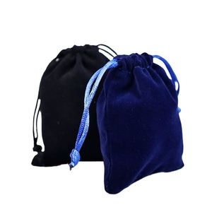 Colors Mixed Velvet Cloth Jewelry Pouches Small Navy <b>Blue</b> Velvet Gift Bags with Drawstring - Product Image 1